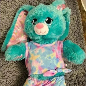 Build A Bear BAB BEACH BUNNY Summer Ocean Vibes Green‎ Teal Stuffed Plush '21